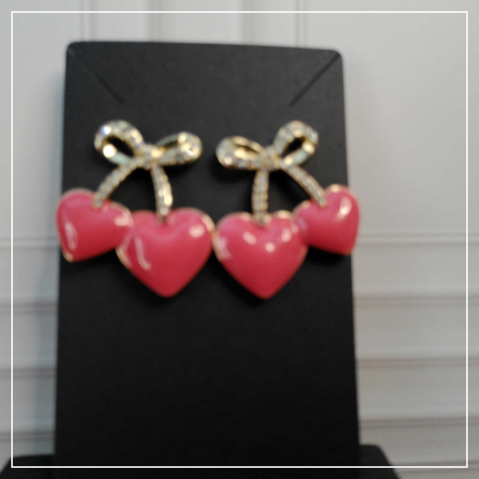 Sugarfix By Baublebar Rhinestone Bow Cherry Heart Dangle Earrings